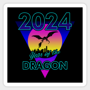 2024 New Year Of The Dragon 80's Inspired New Year Meme Sticker